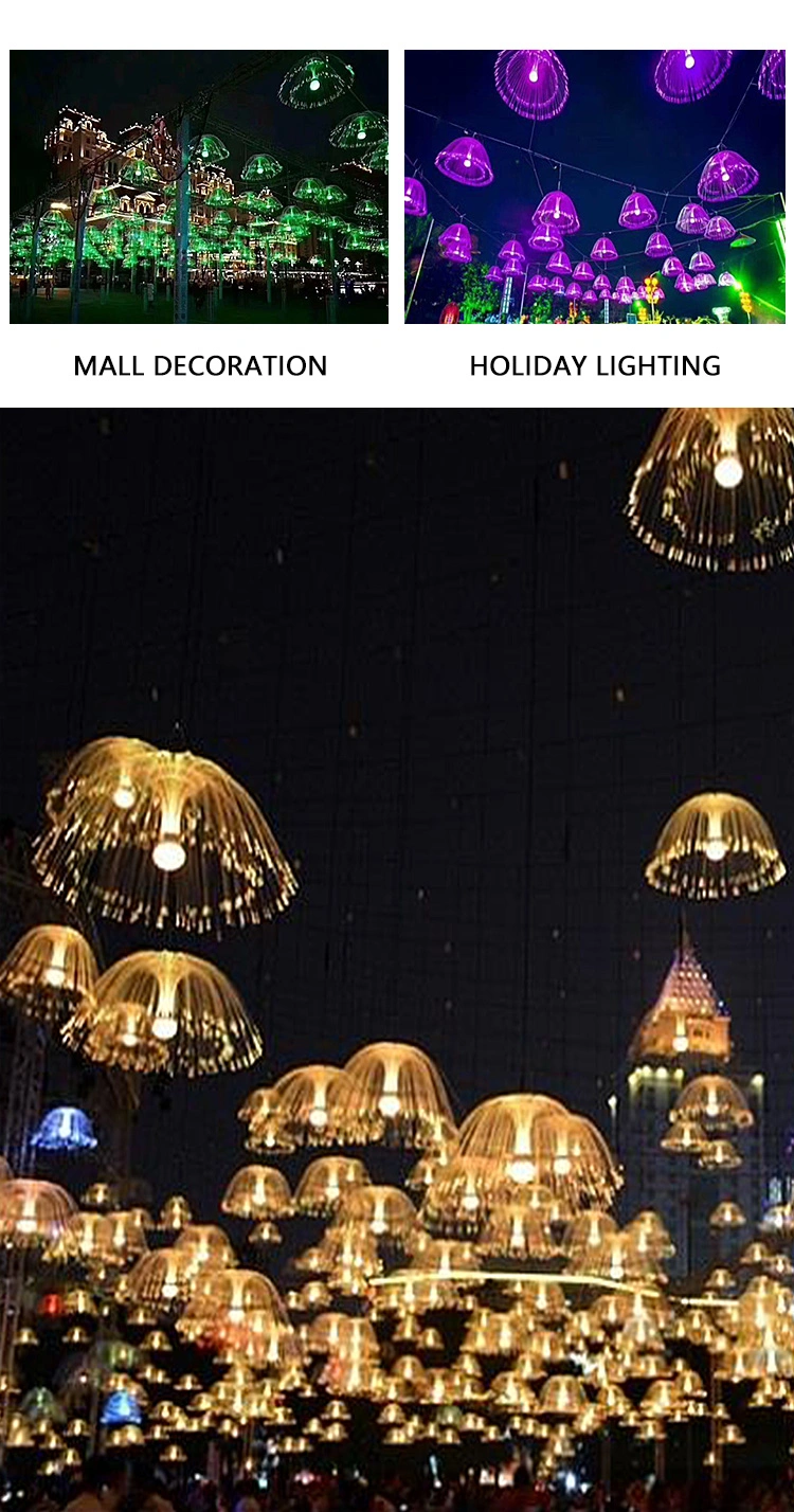 Hanging Optic Fiber Lighting Decorated LED Jellyfish Light for Holiday Lighting