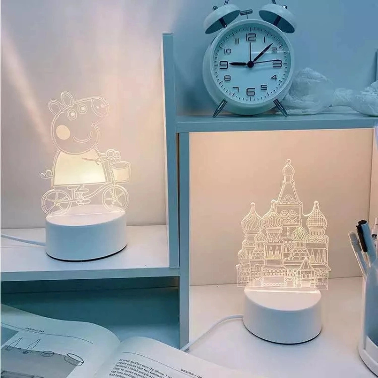 Creative Bedroom Cartoon Kids USB Bedside Lamp Table Lamp Holiday Gift Small LED 3D Night Lighting