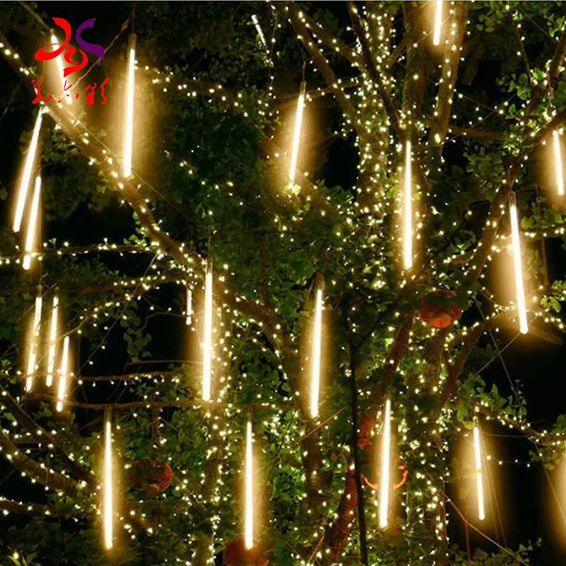 Christmas LED Outdoor 30/50/80 Cm Rain Drop Meteor Shower Lighting for Tree Decoration Holiday String Lights