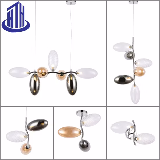 2023 Nuova lampada a sospensione a soffitto in vetro decorativo di lusso moderno (7010)